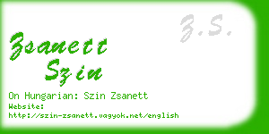 zsanett szin business card